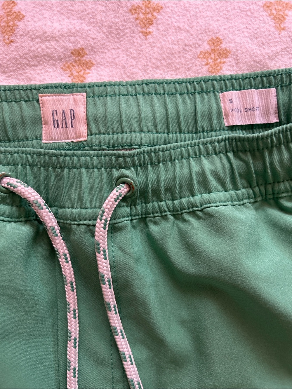GAP Boys Green Drawstring Pool Shorts